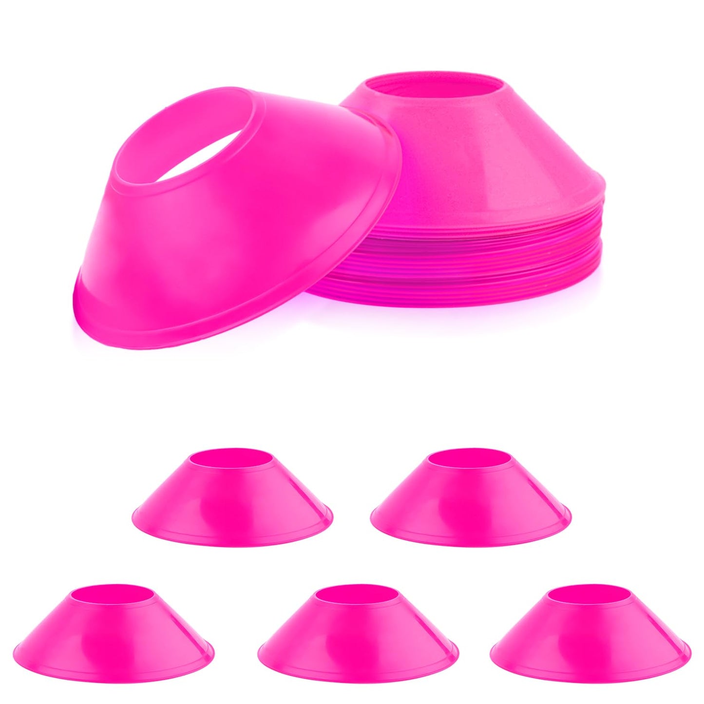 15pcs Soccer Cones for Sports Training, Mini Football Cones Flexible Agility Sports Cones Small Practice Cones for Football Basketball Running Drills Sports Games Field Cone Markers Kids (Rose Red)