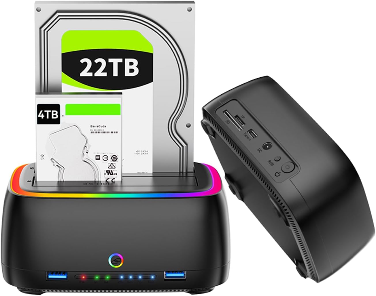 Cloudeck 3.0 2.5/3.5 Inch 20+TB Dual Bay Hard Drive Duplicator/Cloner USB to SATA I/II/III Docking Station, External