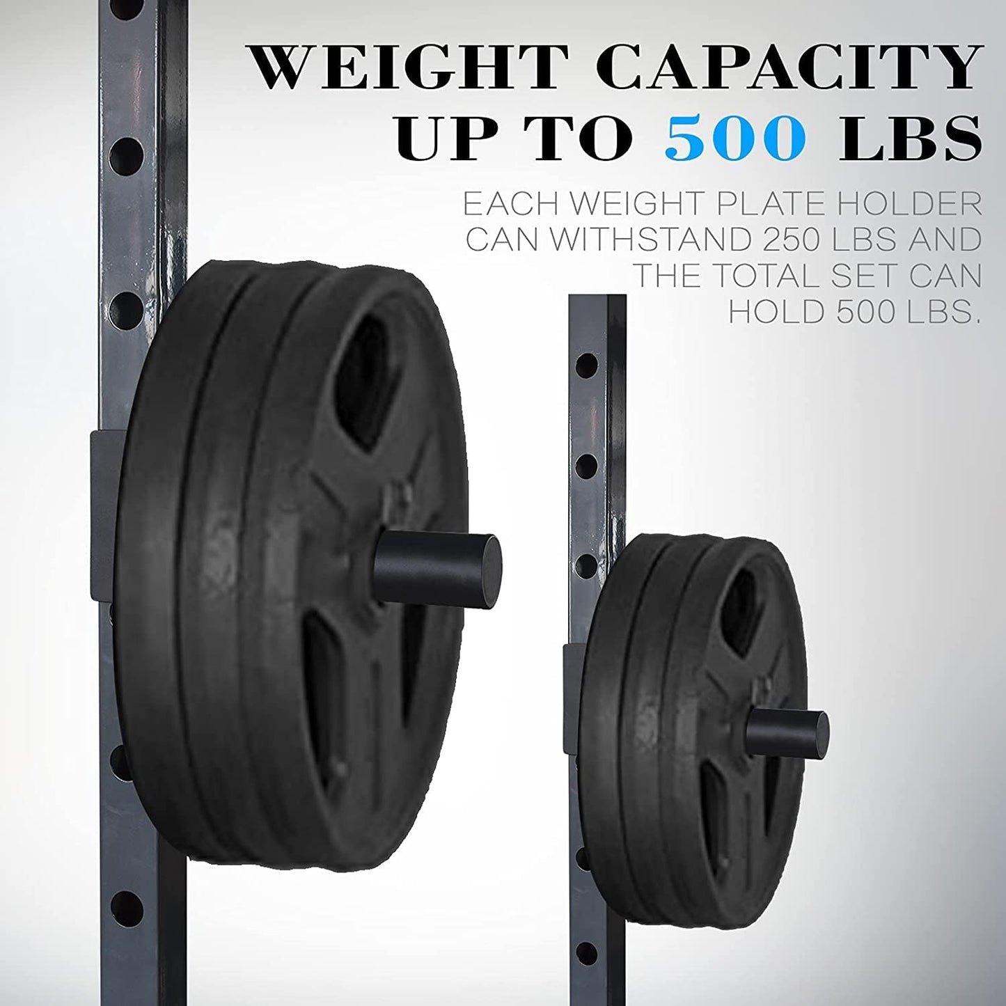 Balelinko Multi Grip Set of 2, Barbell Rack Holders Dip Grip Handles, Dip Bar Attachments for 2" x 2" Tube Power Cage, Bonus a Pair of 2" Spring Clip Collars Rings, Black