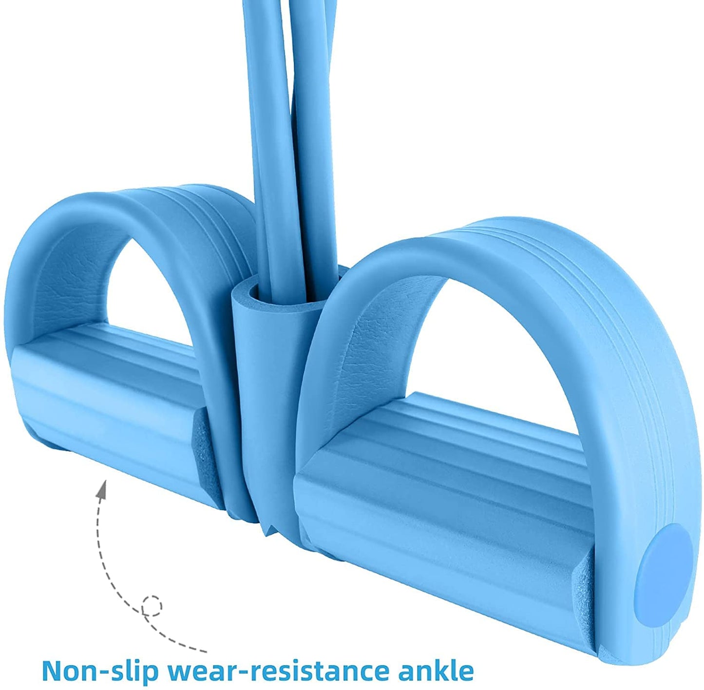 Multi-Function Tension Rope–4 Tube Resistance Bands with Handles–Sit Up Exercise Equipment Home Gym Tummy Trainer for Men Women(Blue)