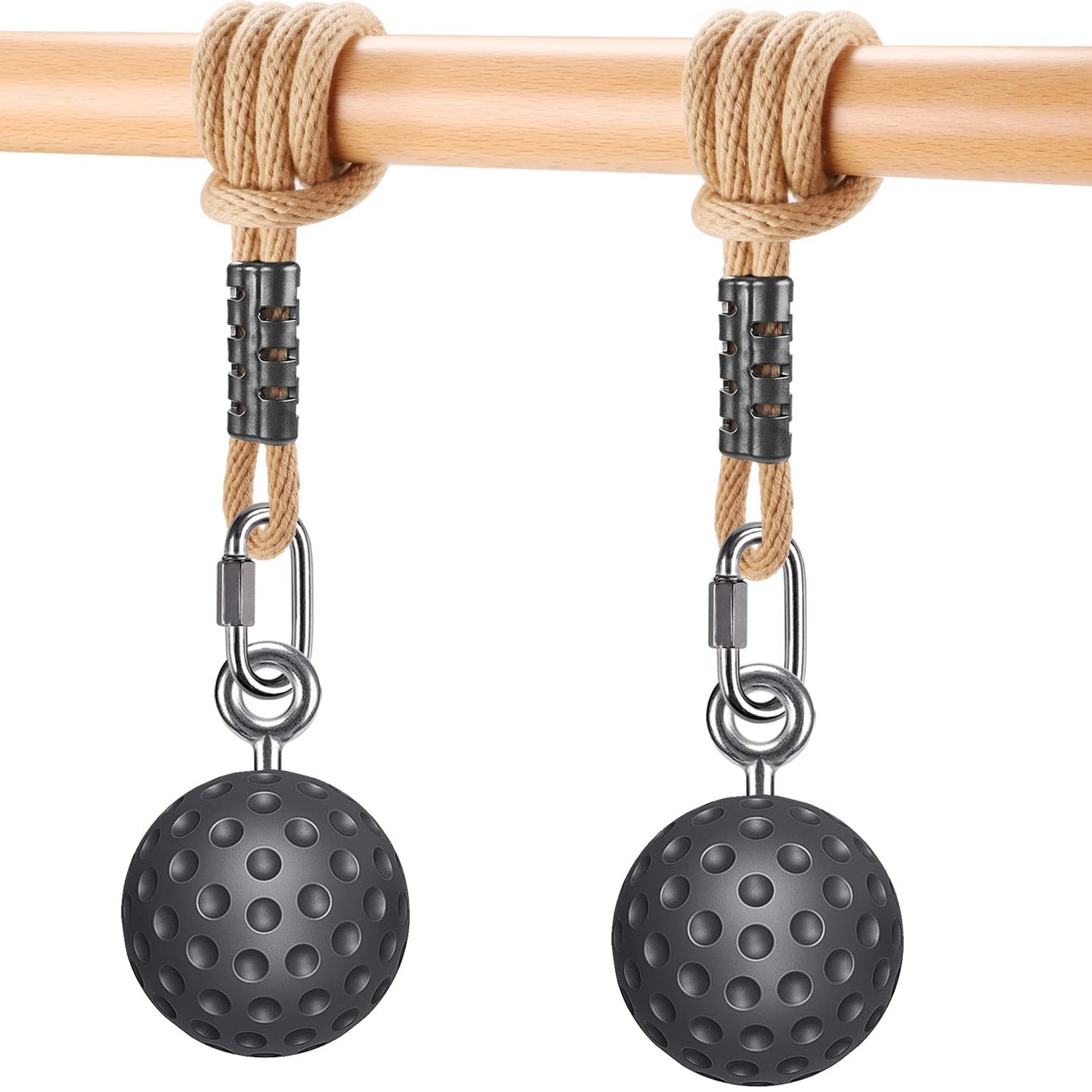 SELEWARE Pull Up Ball Grip, Non-Slip Rock Climbing Holds Power Ball for Strength Training Attachment, Neutral Grip Handles for Chin Up Bar, Kettlebell, Barbell Home Gym Workout, Black