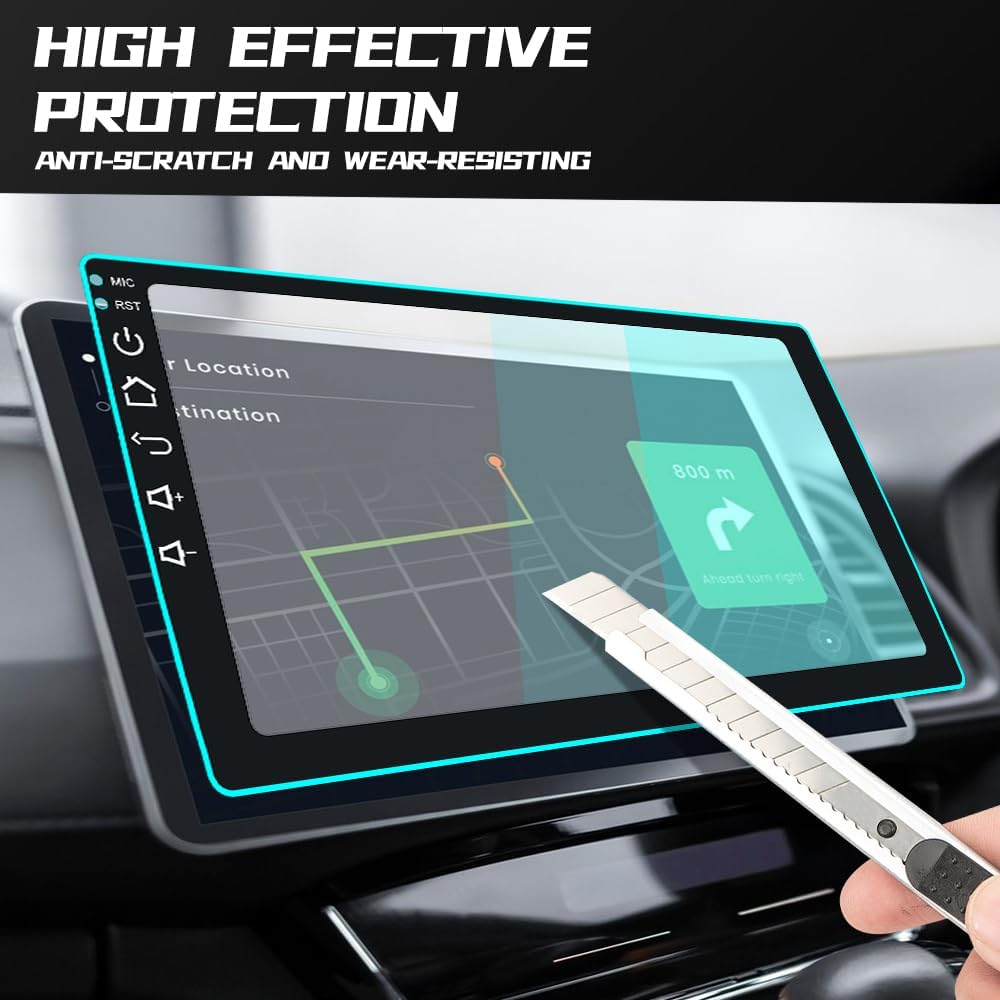 Lecctso 9inches) Car Navigation Screen Protector, Car Screen Tempered Glass Protector, Car Touchscreen Protector, Car