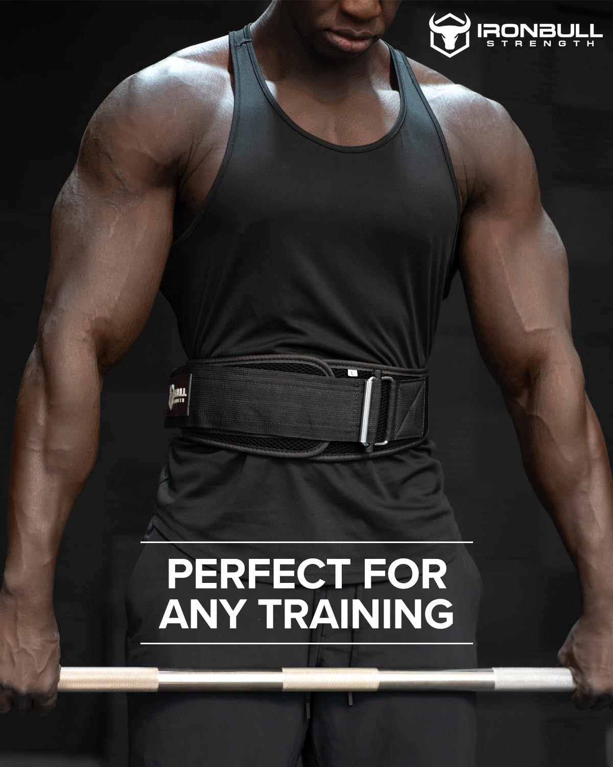 Iron Bull Strength Weightlifting Belt for Men and Women - 6 Inch Auto-Lock Weight Lifting Back Support, Workout Back Support for Lifting, Fitness, Cross Training and Powerlifitng (Medium, Black)