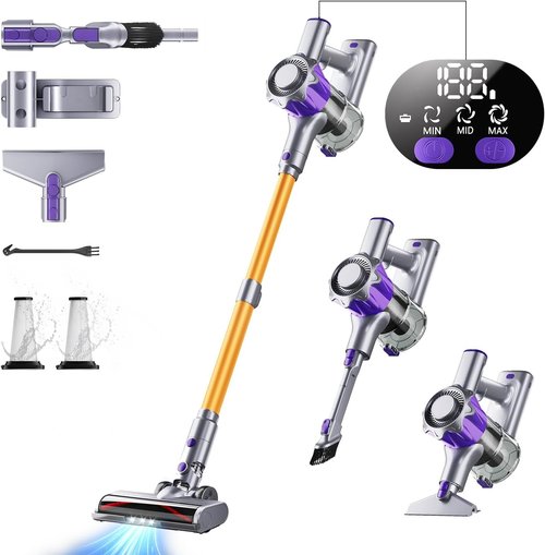 MBYULO Cordless Vacuum Cleaner - 450W Powerful Stick Vacuum with 70Mins Battery Life | Lightweight & Anti-Tangled for Home Use