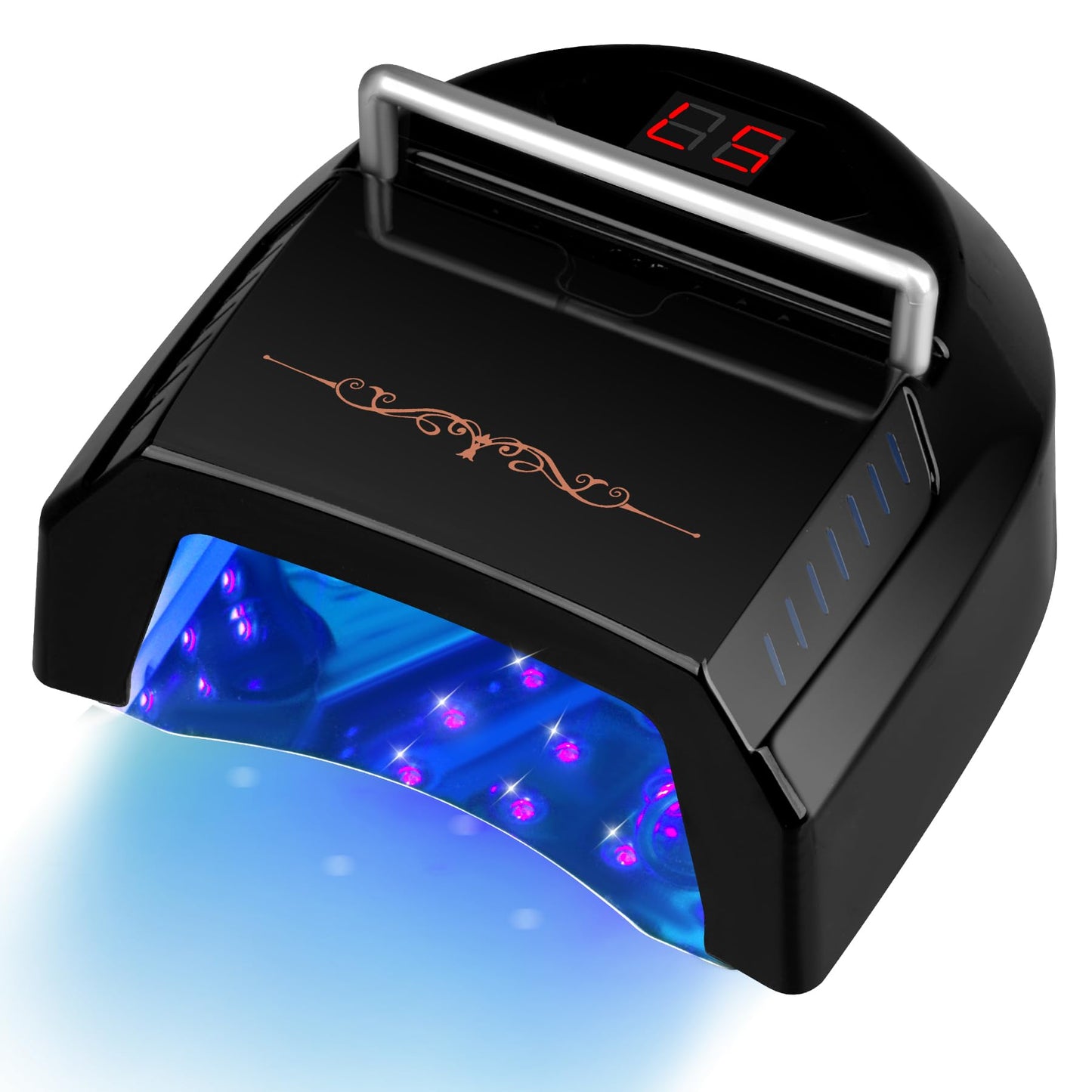 HoMove UV LED Nail Lamp Professional, 72W Cordless Nails Lamp with Fan, LED Light for Gel Nails, Nail Dryer with 45 Beads, Perfect for Salon Manicure, Pedicure(Black)