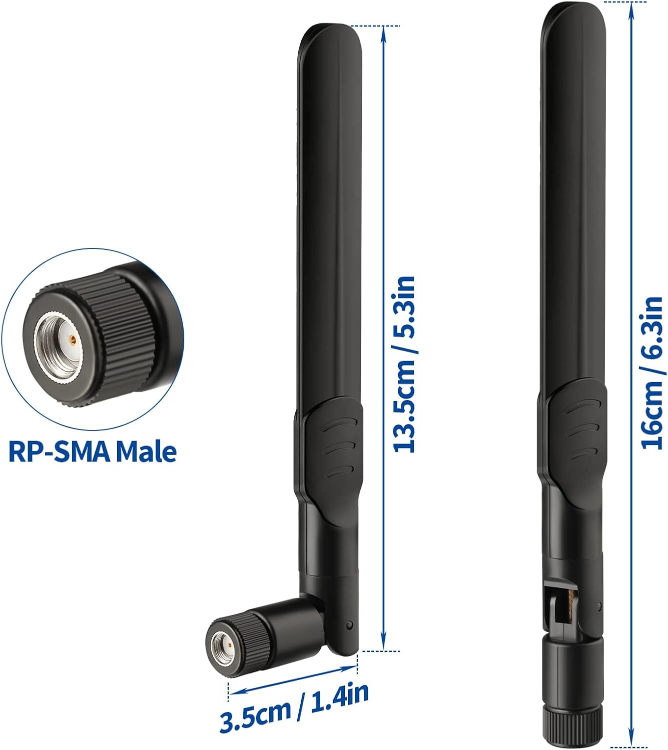 BINGFU 4G 8dBi (2-Pack) LTE Cellular Trail Camera Antenna RP-SMA Male Antenna Compatible with Spypoint Link Micro Solar