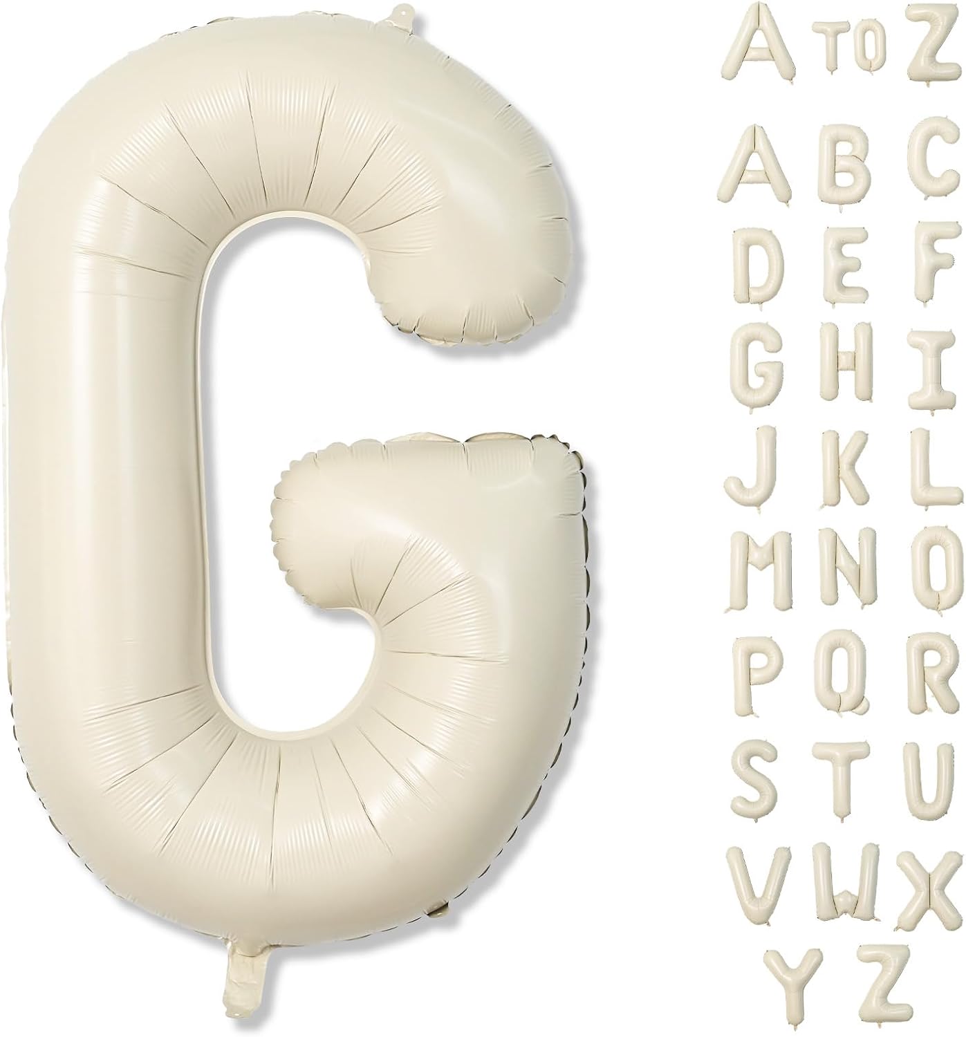 Skiennix 40-Inch Custom Letter Balloon - Giant Cream White Alphabet G Foil for Birthday Parties