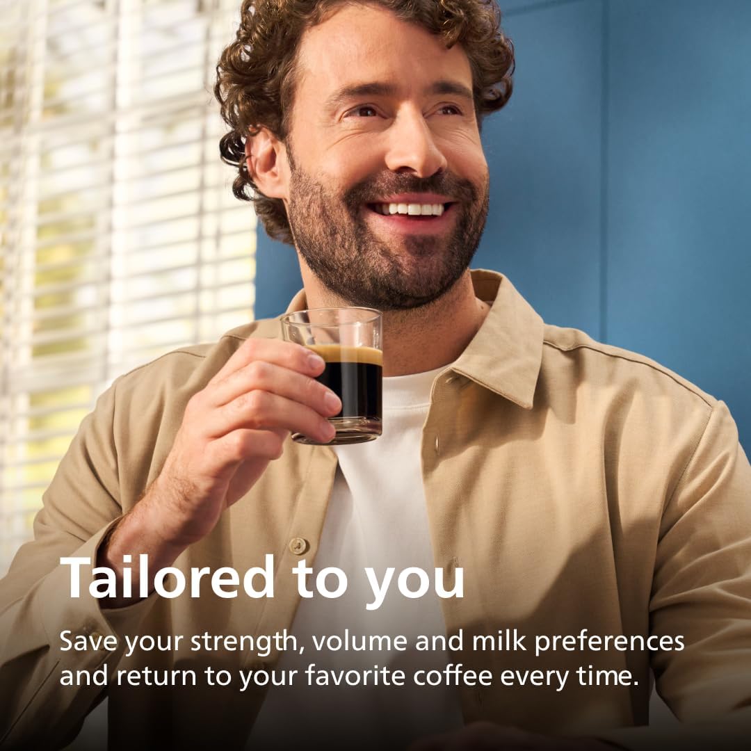 Philips 5500 Series Espresso Machine - Fully Automatic with LatteGo Milk System, 20 Pre-Sets, Black Chrome