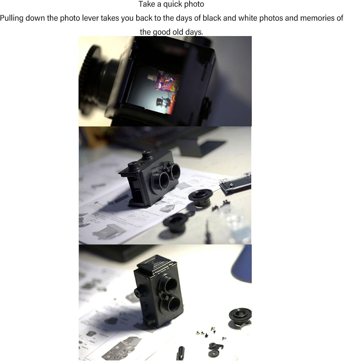 Vikye 35mm DIY Film Camera Kit, Reusable Build Your Own Camera with Waist Level Viewfinder and Dual Lens