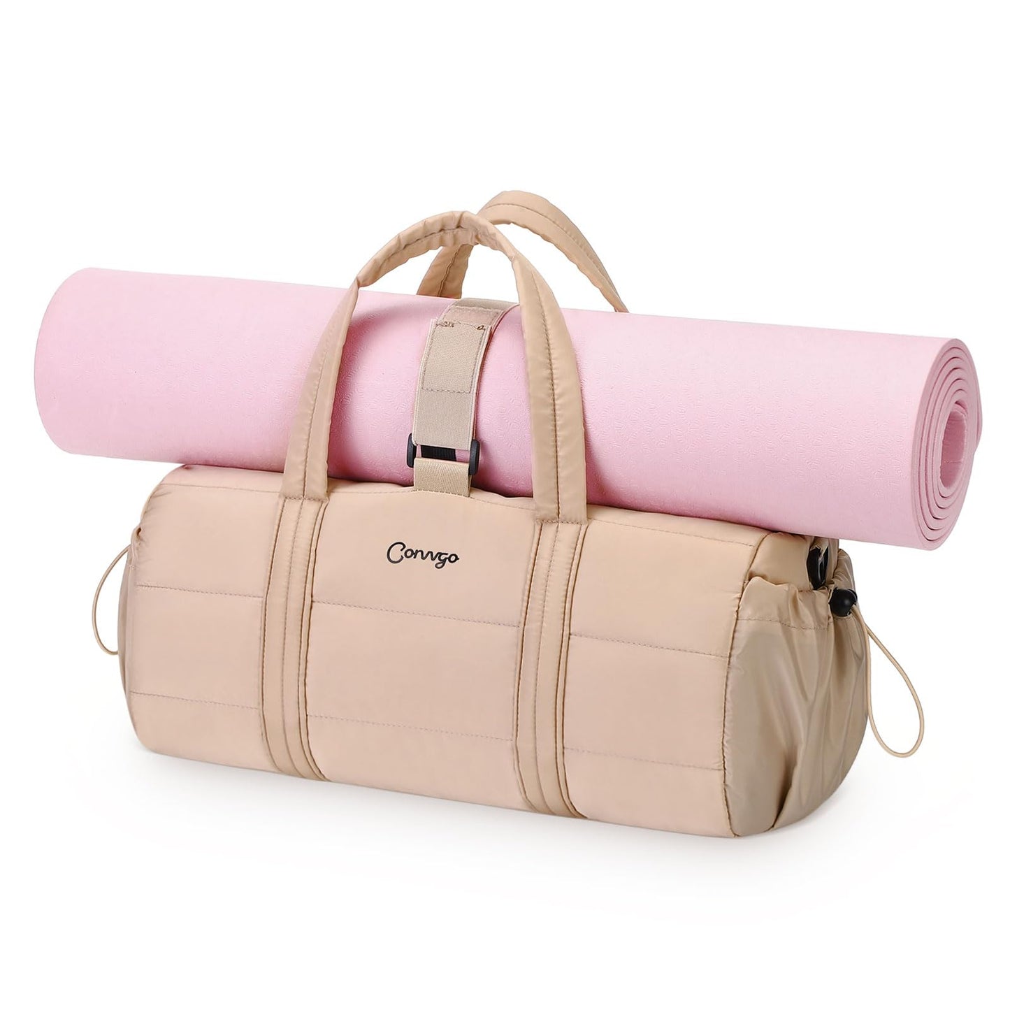 Convgo 20L Gym Bag for Women, Medium Sport Duffel Bag with Yoga Mat Strap,Wet Pocket, Water-Resistant Adjustable Strap for Gym Yoga, Pink