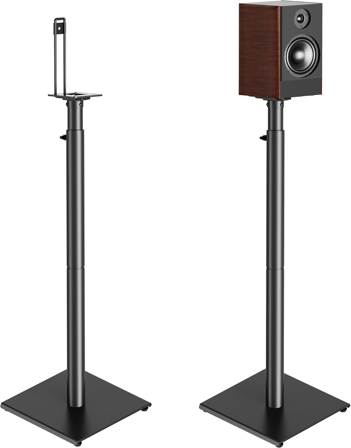 USX MOUNT Bookshelf Speaker Stands - Height Adjustable 32-42 Inch for Surround Sound Speakers | Max Load 11 lbs