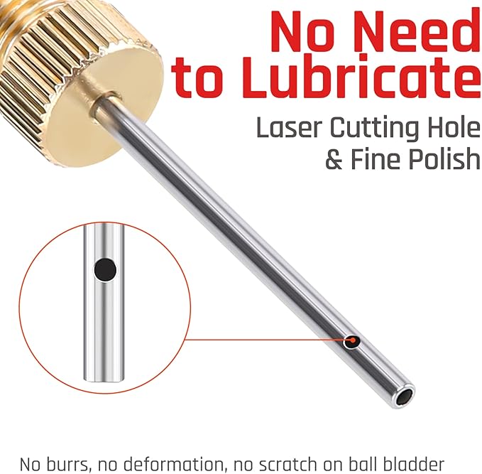 ETENWOLF Brass Ball Pump Needles with Storage Case, No Break Heavy Duty Air Pump Needles for Balls, Stainless Steel Body