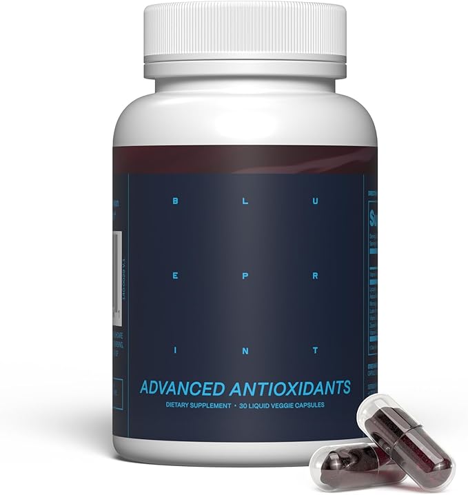 Blueprint Bryan Johnson Advanced Antioxidant Supplement ??Lutein, Zeaxanthin, Lycopene, Vitamin K1, K2 ??Vegan Capsules for Vision, Bone & Heart Support ??Updated Formula of Essential Softgels