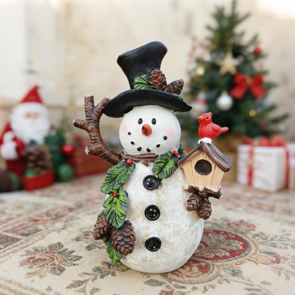 Regine Switzerland Snowman Figurines - Charming Holiday Indoor Decorations | Winter Ornaments for Gifts
