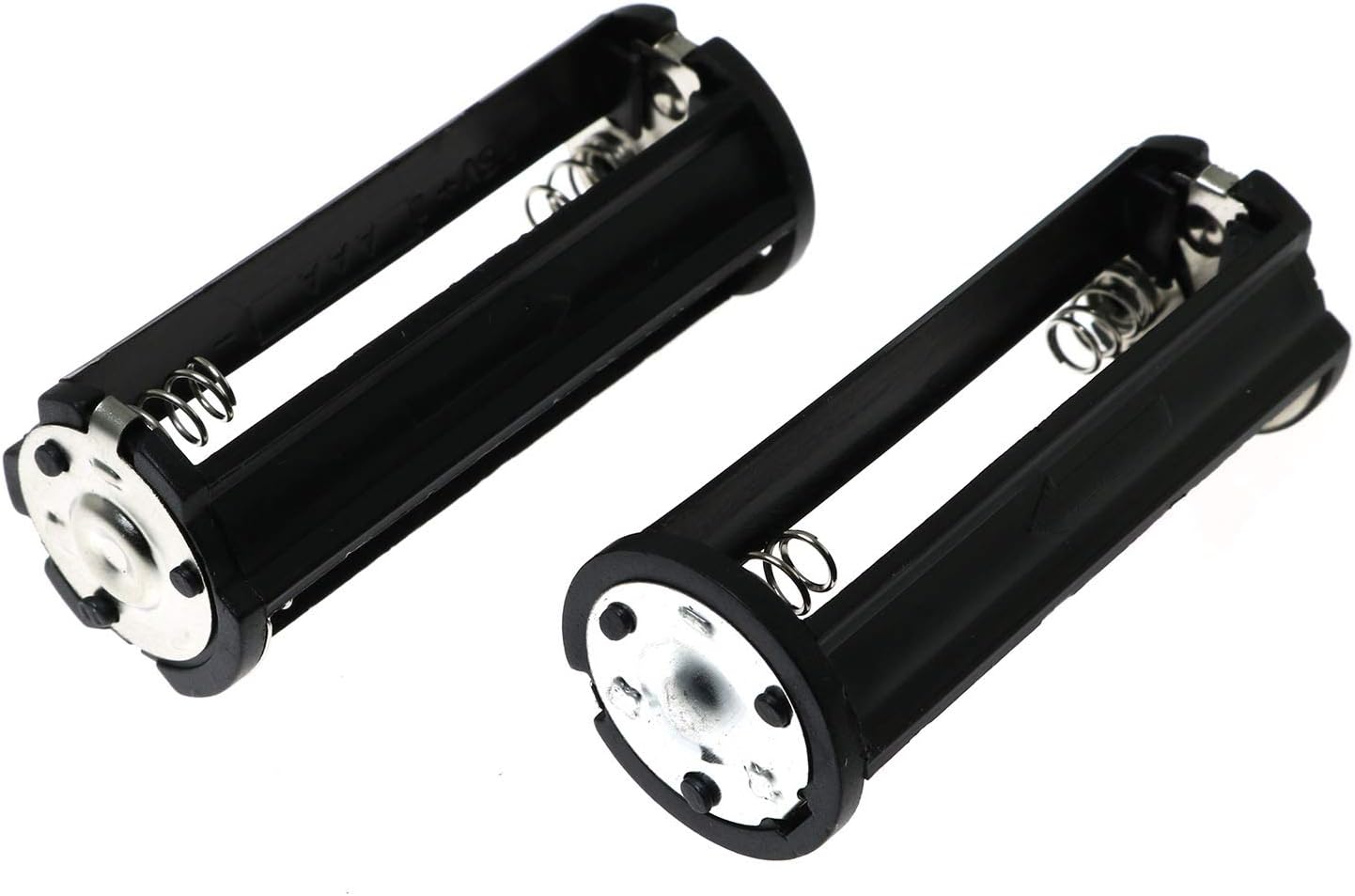 E-outstanding 2PCS 3x1.5V 0.85 inch) AAA Battery Holder Black Cylindrical AAA Plastic Battery Storage Adapter Case Box