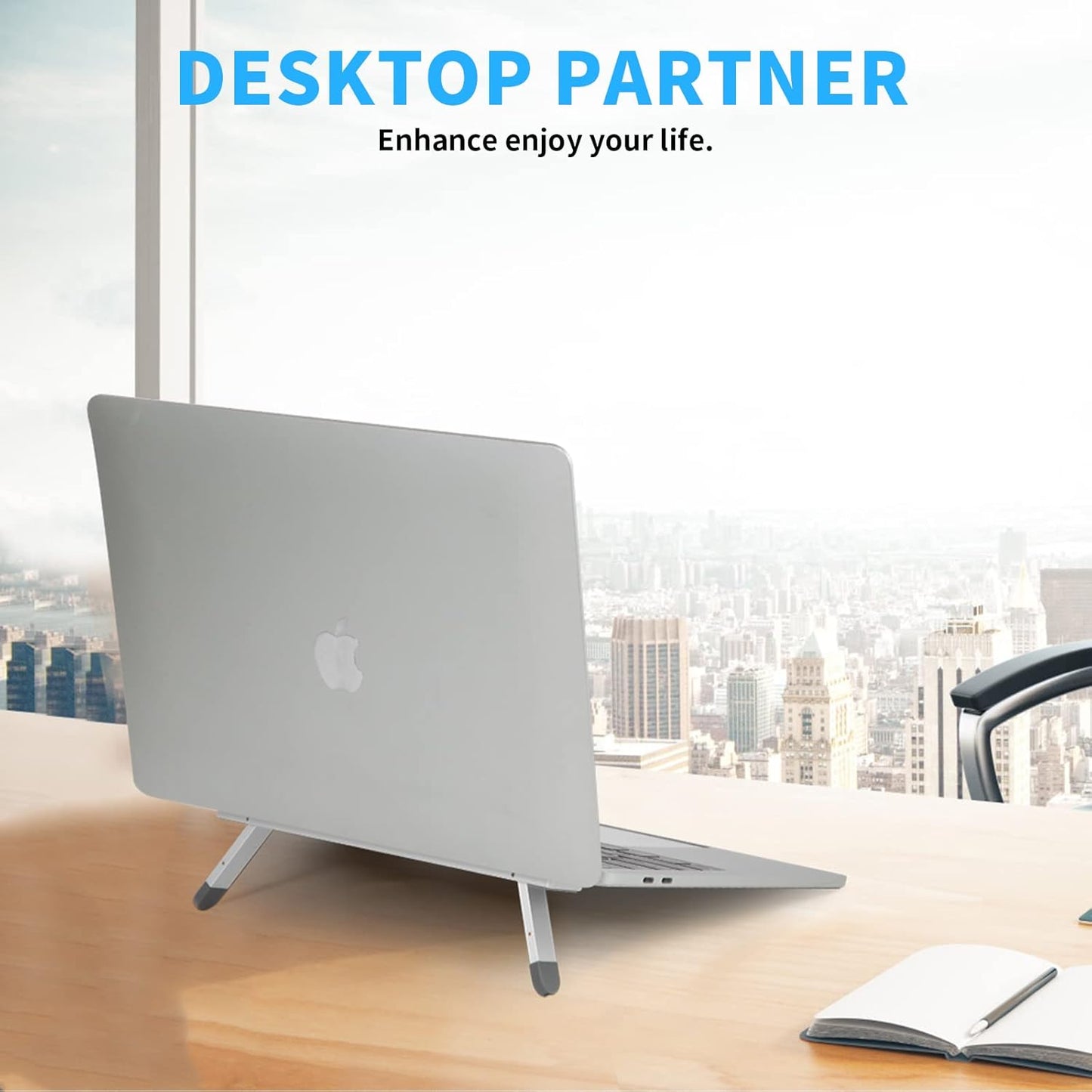 vovotou 10-17 Riser for Desk,Pop up Laptop Stand,Adjustable Height Self-Adhesive Portable Laptop Stand with Feet