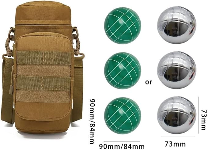 Bocce Ball Bag for 90mm 84mm 73mm 3 Bocce Game,Multifunctional, Zip Design, Powerful. Size: 27 x 12 x 12 cm、