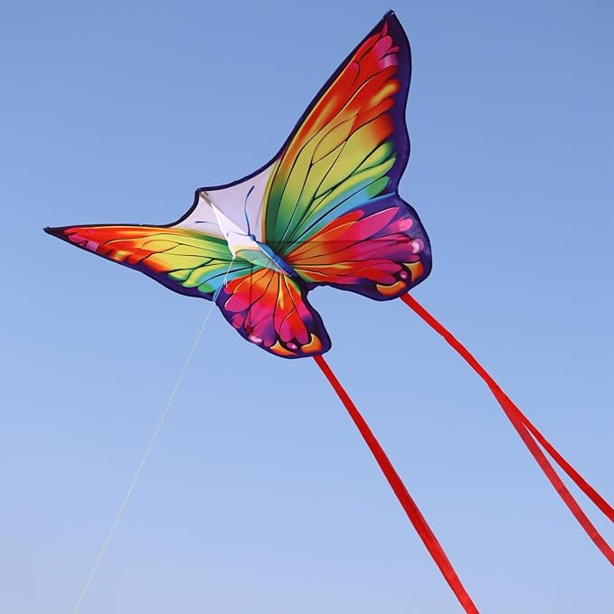 Butterfly Kites for Kids & Adults, Easy to Fly Design with Long Tail for Stability, for Kids Ages 4-8 & Beginners, Beach & Park Use | Family Outdoor Fun