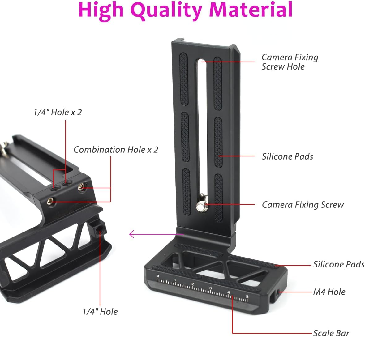 Akeipho L Bracket Vertical Mount for DJI Ronin SC, Aluminum Camera Quick Release Plate for Ronin SC Gimbal Stabilizer