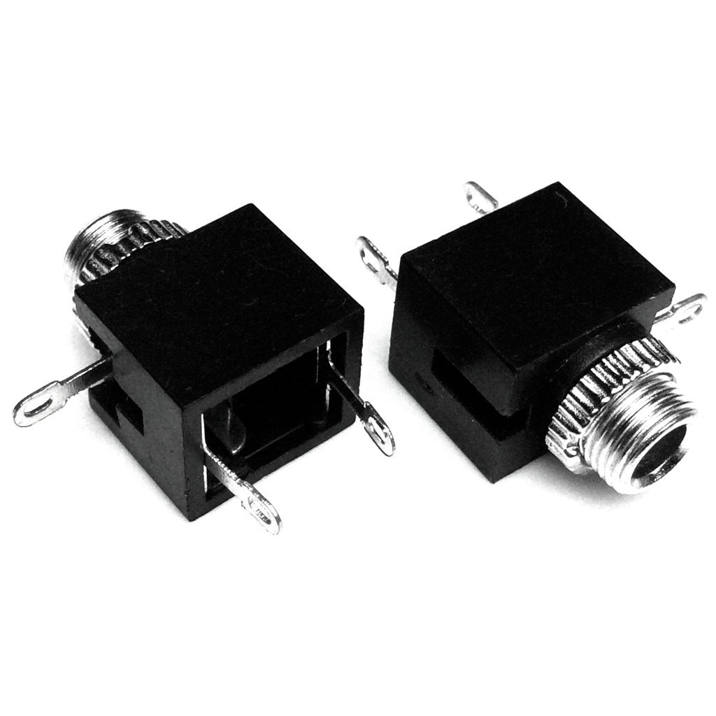 3.5mm 2 Pack CESS Black Mono TS Socket, Soldering Type, Panel Chassis Mount