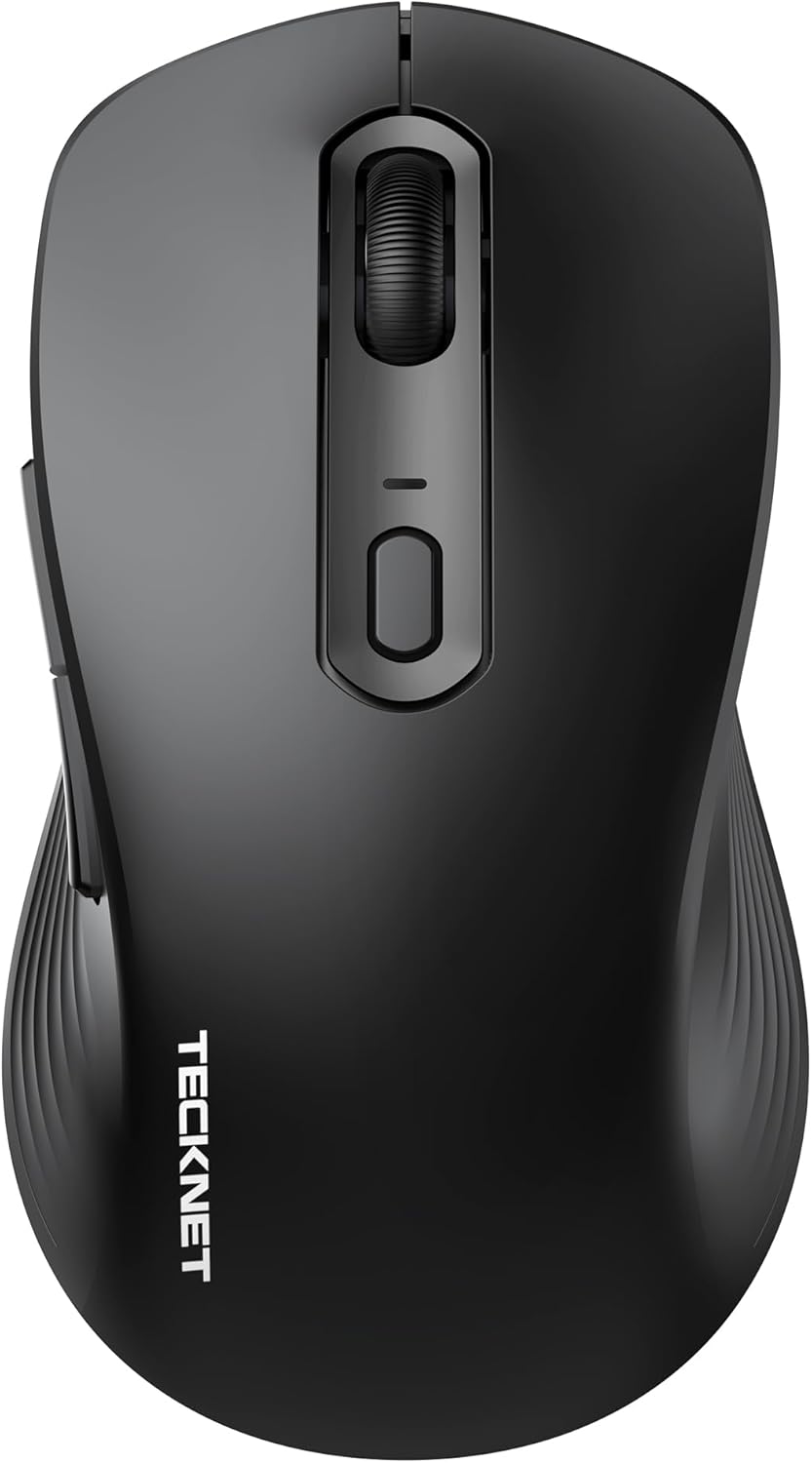 TECKNET BT1 BT2 4800 Bluetooth Mouse, [ USB + + ] Wireless Mouse for Laptop, Silent Click, Ergonomic Design, DPI