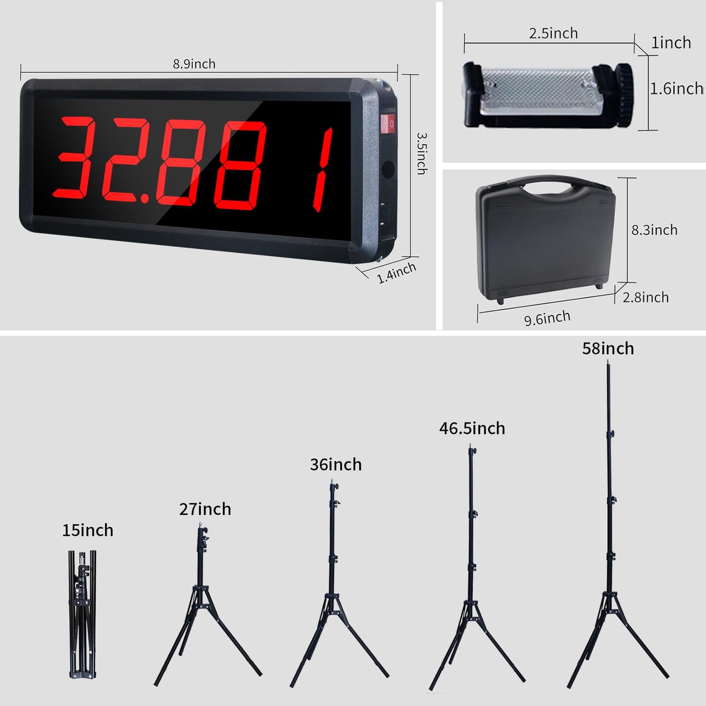 Ousmile Wireless Laser Timer for Sprints, Laser Sprint Timer System for Track 40 60 Yard Dash, Race Clock Stopwatch for Running Speed Tranning(1 Set, High Stand)