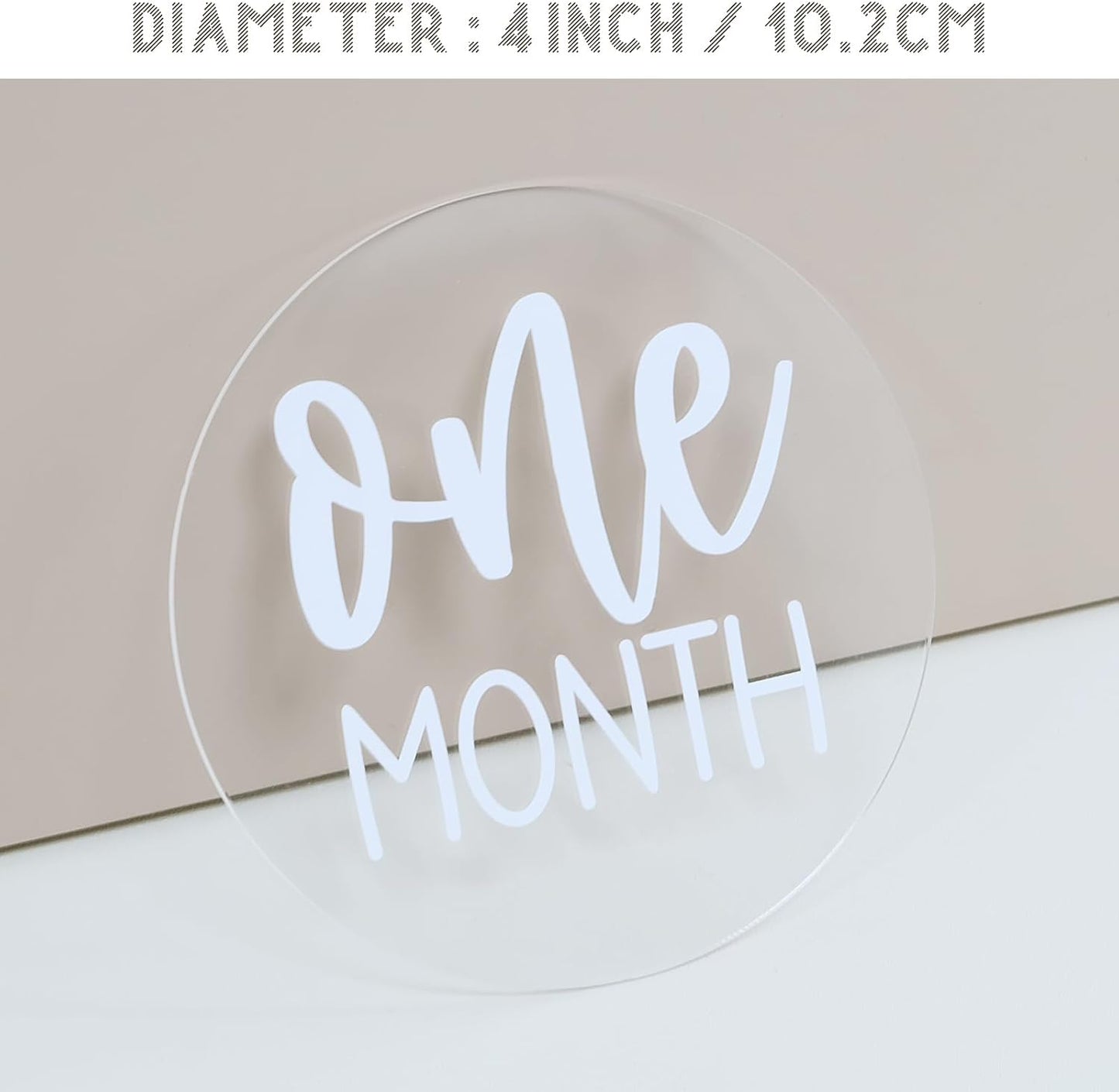 13 Acrylic Baby Milestone Discs for Photos - PCS Clear Monthly Cards, Photo Prop, Newborn Birth Announcement Sign