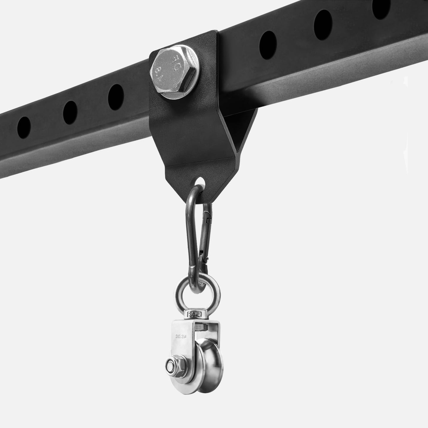 LHERUT Power Rack Shackle Band Attachment Custom Pulley System Accessories,Squat Rack Crossmember Shankle Bolts DIY Cage Add on LAT Pull Down Bar Tool for Grm (1‘’ Holes)