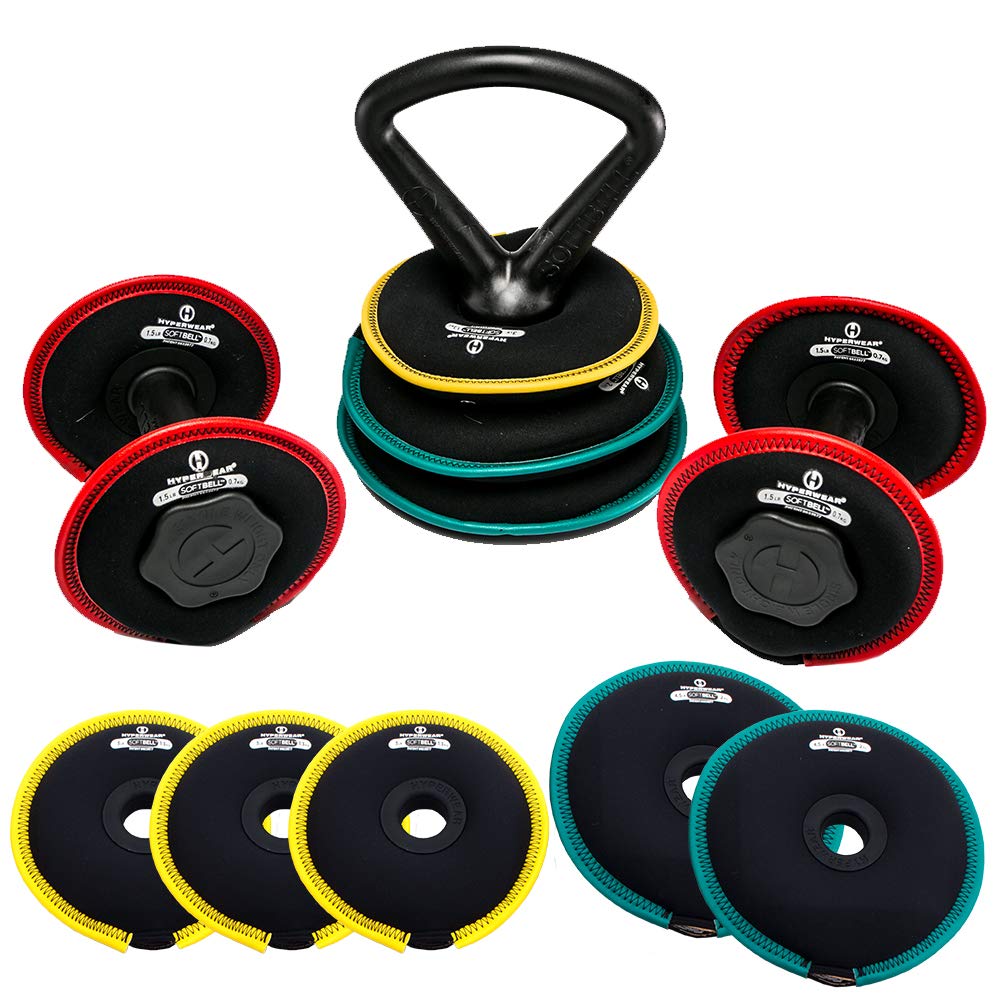 Hyperwear SoftBell® Adjustable Weight Set – Light Combo, 3–20 lbs, Converts to Dumbbells, Kettlebells & Plates