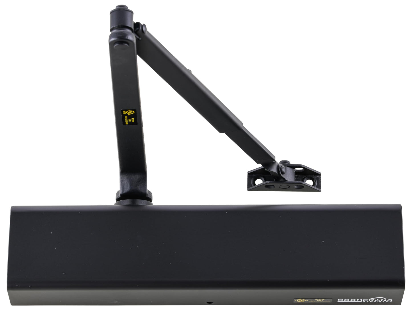 Boomerang Heavy Duty Designer Automatic Commercial Door Closer - D8016-Surface Mounted, Grade 1, Cast Aluminum, UL 3 Hour Fire Rated & ADA for high Traffic doorways, Matte Black (US19)