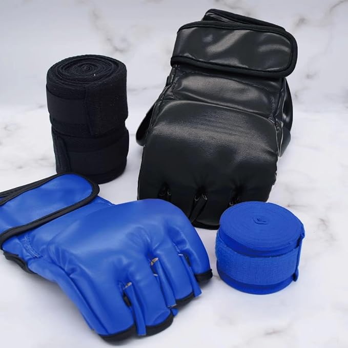 2 Pairs Boxing Gloves Kickboxing Gloves for Men Women Beginner Professional Shockproof Leather Sparring Training Gloves Set MMA Gloves