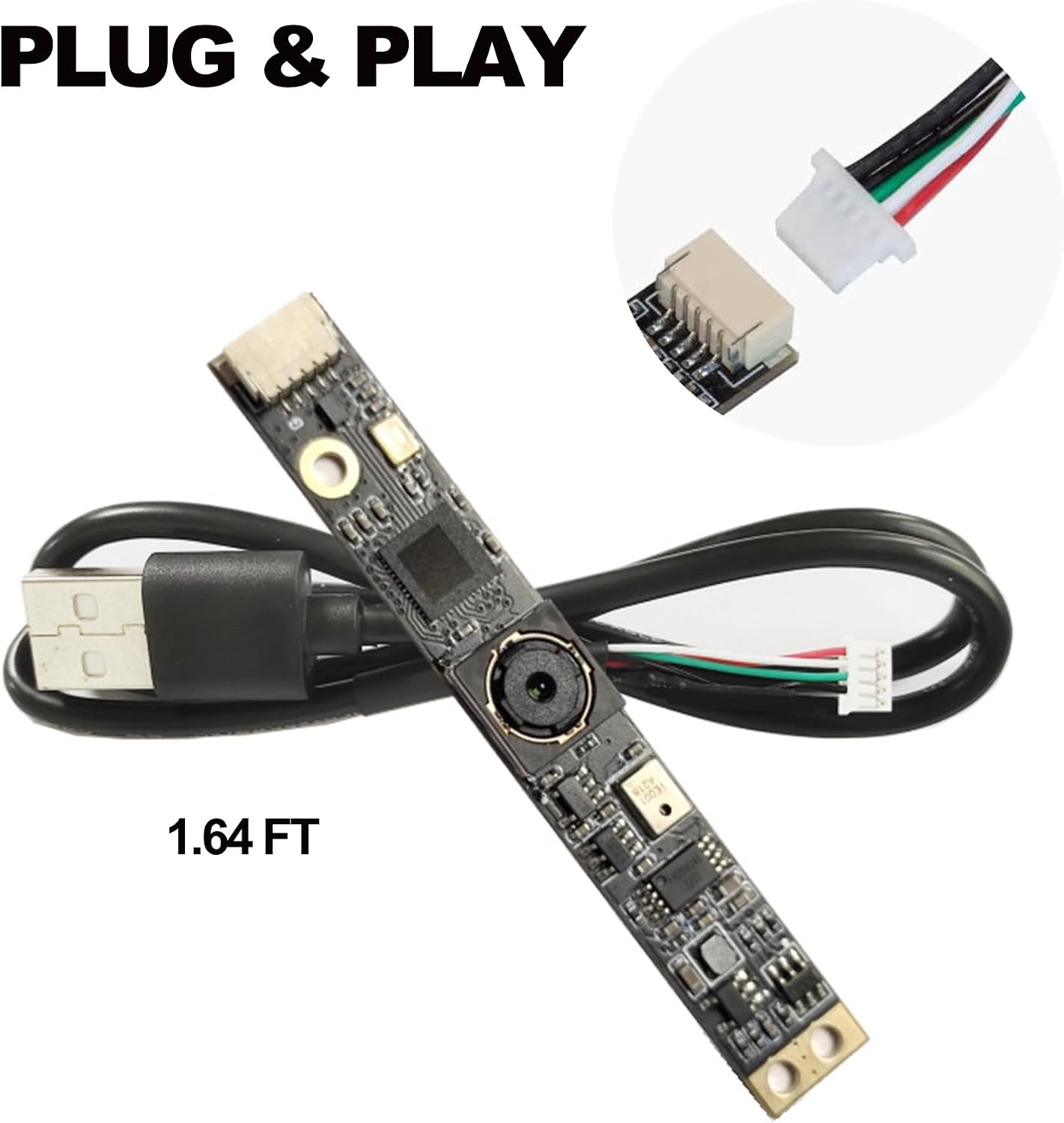 RQG 8MP IMX179 4K 2.0 USB Camera Module, Fixed Focus Lightburn Camera with Microphone, Embedded UVC Drive-Free USB