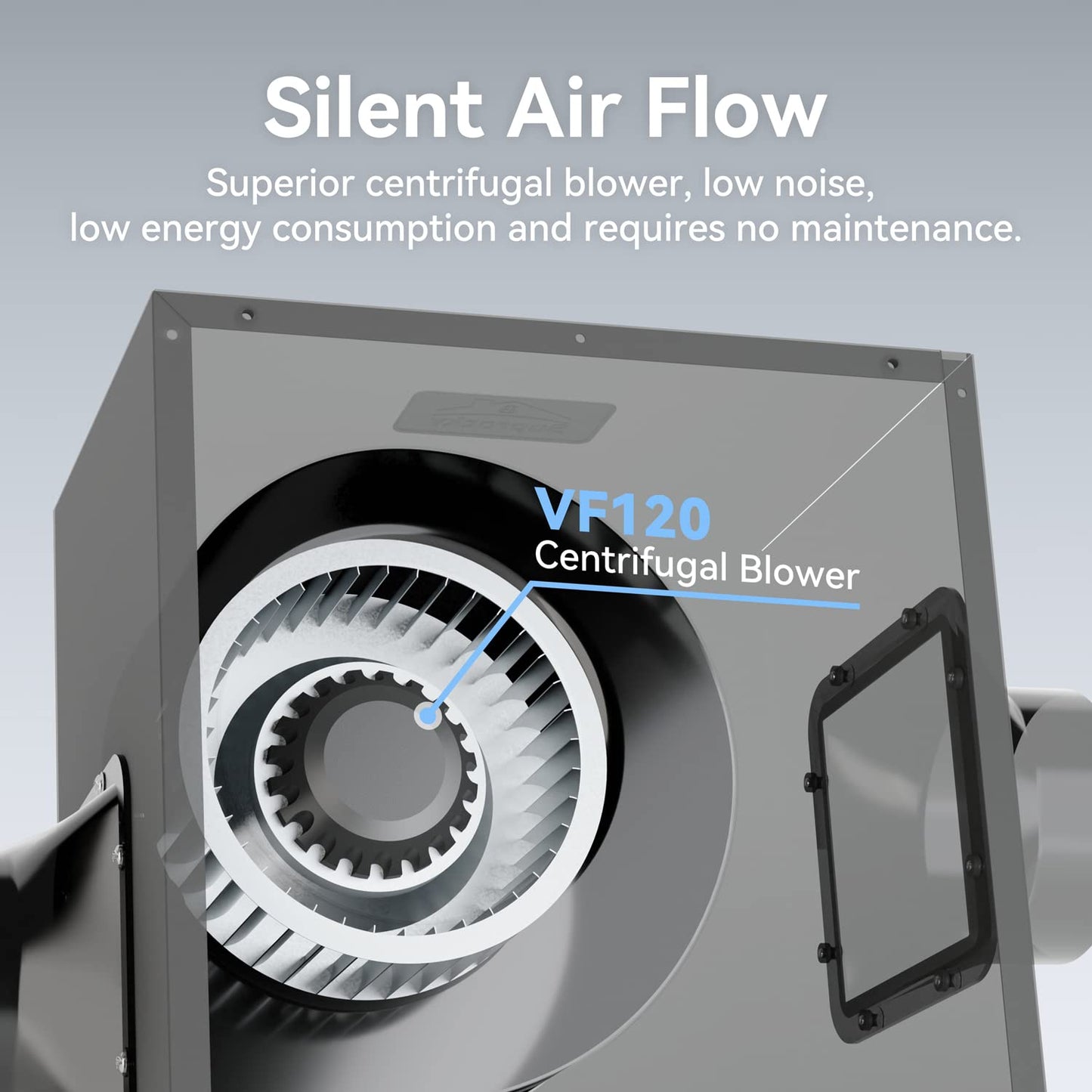 SUPROCKY 170CFM Ultra Quiet In Line Fan, Remote Mount Exhaust Ventilation Fan for Bathroom, Kitchen, Garage and Residential Applications, Black
