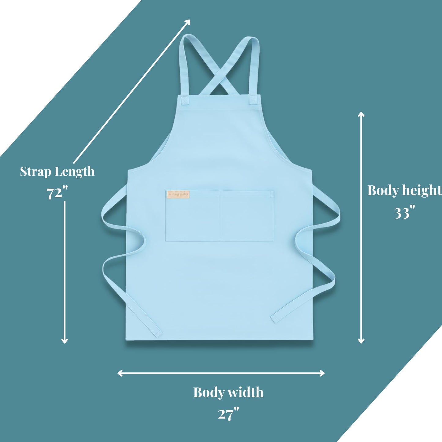 Professional Work Apron for Men & Women – 100% Cotton Ripstop Canvas with Inner Waterproof Membrane, Cross Back Straps & Multi Pockets – Durable Utility Apron for Workshop, Barista & Kitchen