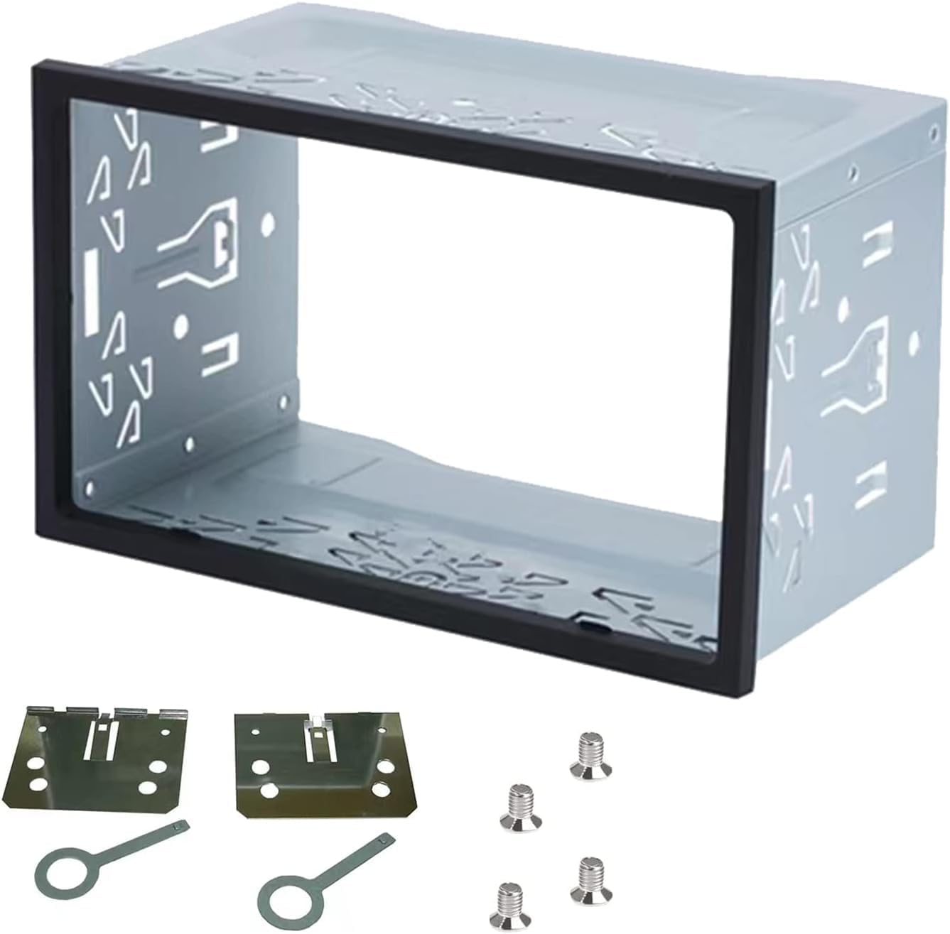 Billowvolve Universal Double DIN Car Stereo Cage,with Metal Frame, Car Radio Fitting Kit,for DVD Players, ISO, CD, GPS