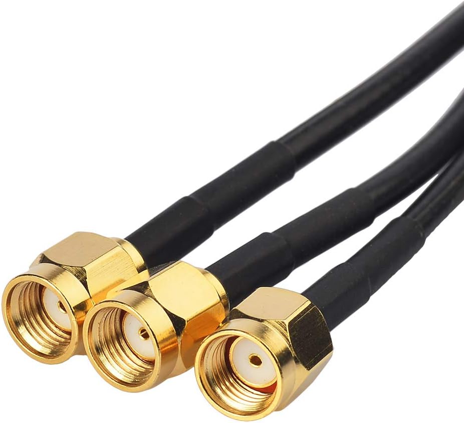 Eightwood 2.4GHz 5GHz 3 6 Dual Band WiFi Antenna, RP-SMA Connector WiFi Antenna Magnetic Base for PC Desktop Computer