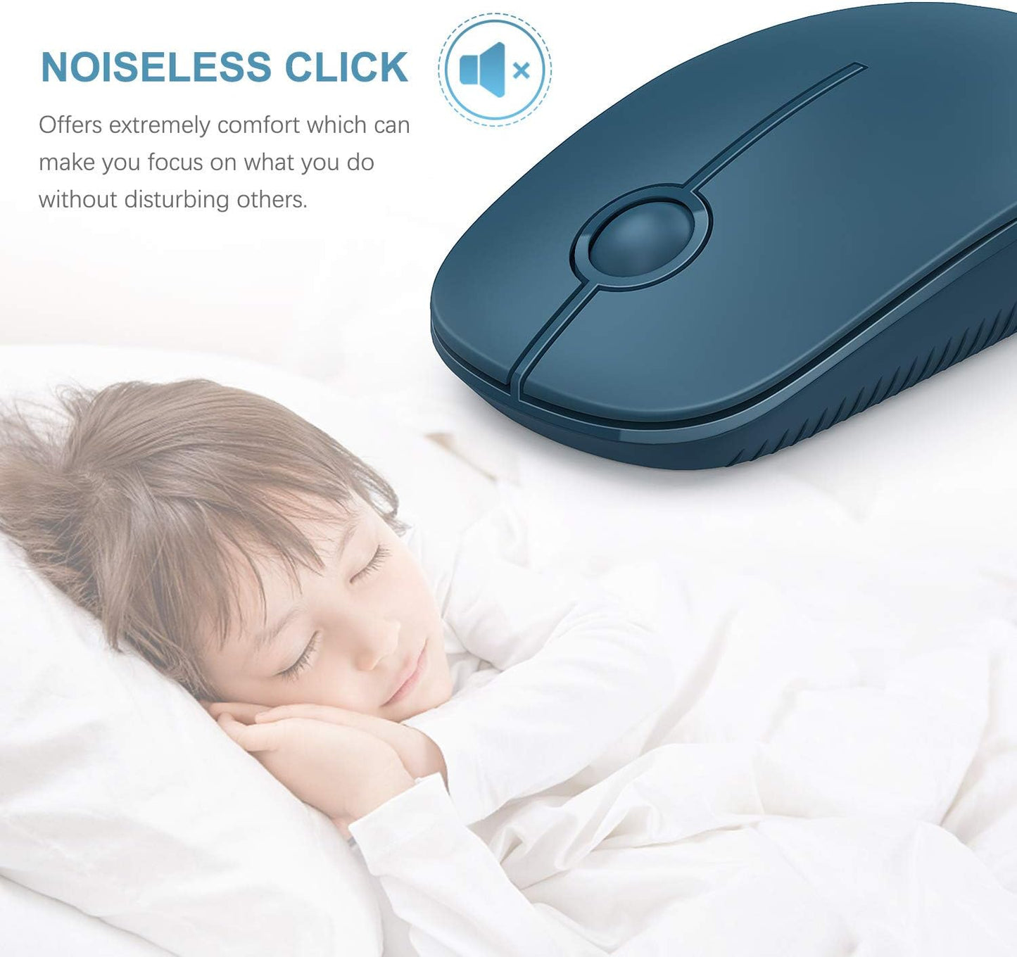 VssoPlor 2.4G Wireless Mouse, Slim Portable Computer Laptop Mouse with Nano Receiver Quiet Silent Optical Mice