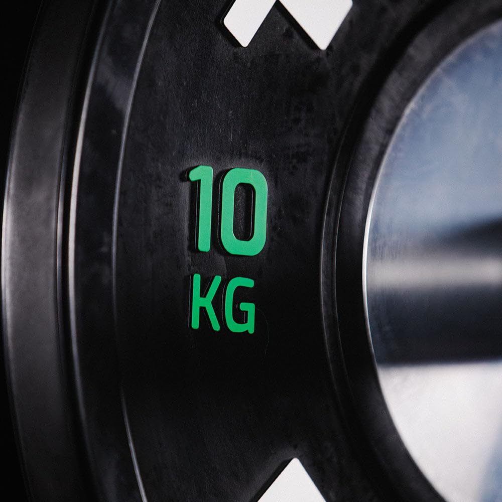 Titan Fitness 10 KG Pair Elite Competition Bumper Plates, Black Olympic Weight Plates for Home Gym, Rubber Coating with Steel Core, Low Bounce Rate, Easy-Grip Edges