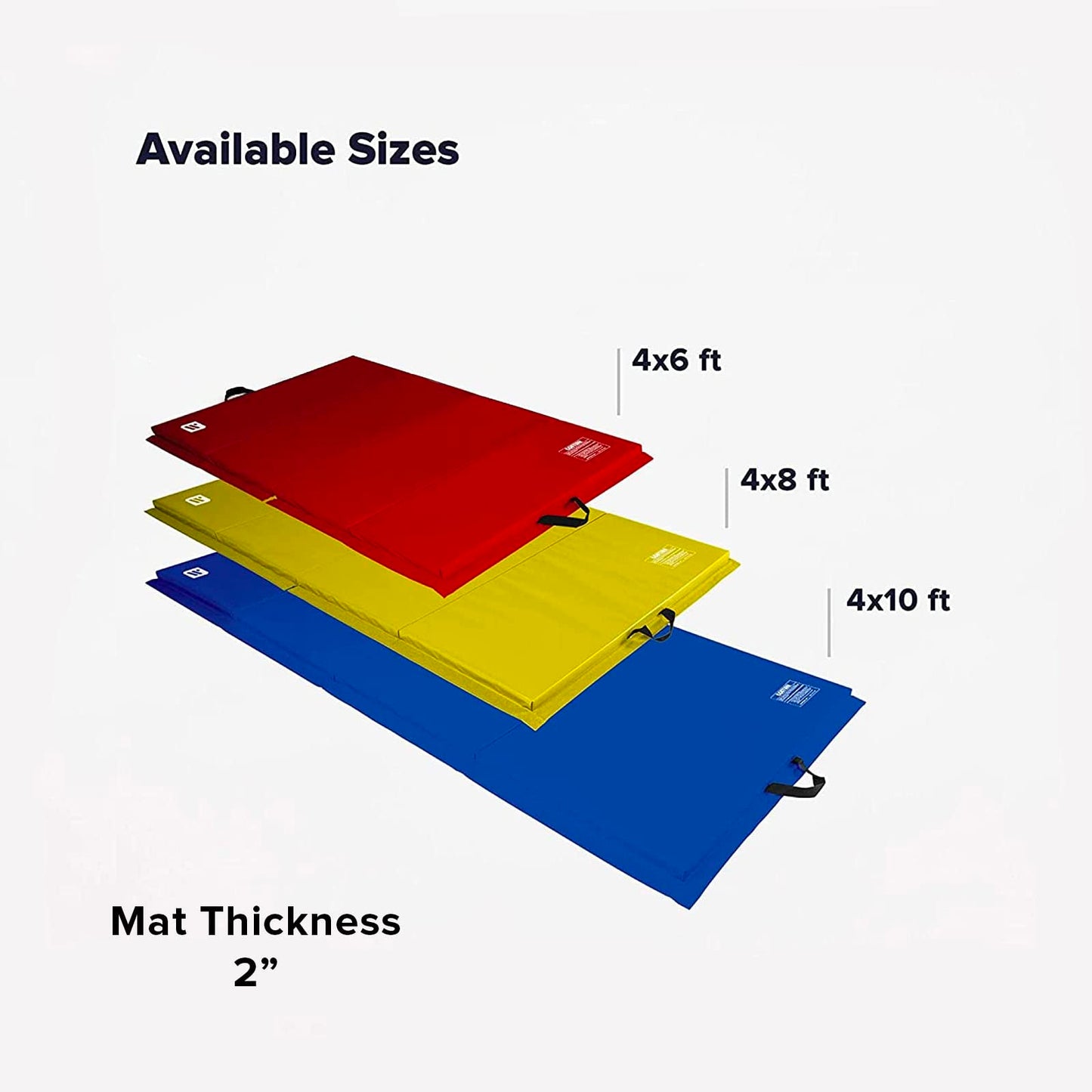 We Sell Mats - 4 ft x 6 ft x 2 in Personal Fitness & Exercise Mat for Home Workout - Lightweight and Folds for Carrying – All Purpose Home Gym Mat – Thick Mat for Yoga, Pilates, Stretches, and Floor Exercises