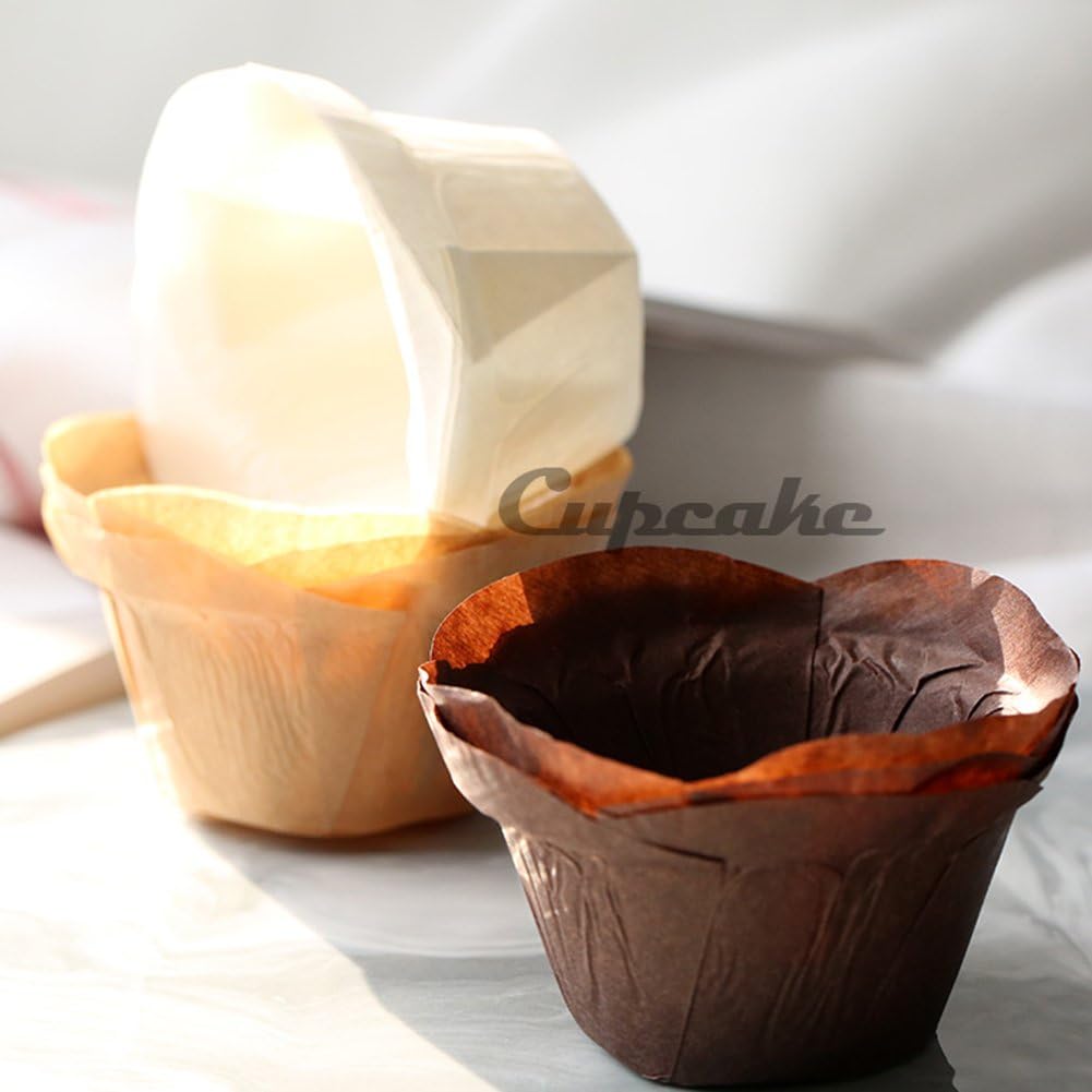 SK Cupcake Liners - Natural Baking Muffin Paper Cups for Weddings & Celebrations | 50pcs
