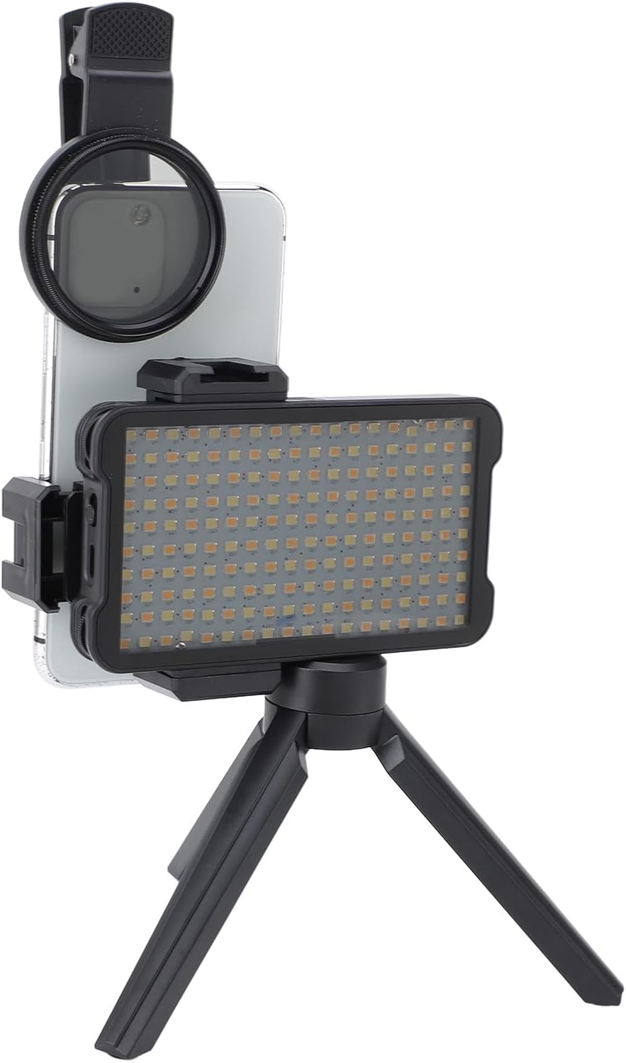 ZJchao 52mm Reduce Reflected Light Device, CPL Lens Filter, Rechargeable Fill Light for Photography, Live Streaming