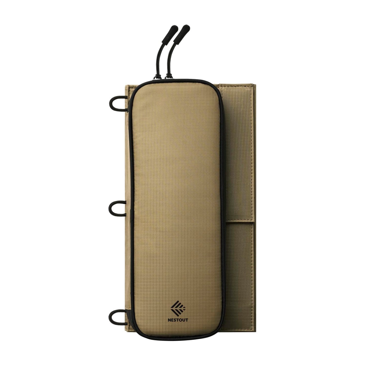 NESTOUT Portable Solar Panel, USB-C and USB-A Ports, 28W Solar Charger for Camping, Water Repellent Ripstop Nylon, Foldable Compact Design, Digital Ammeter, Adjustable Stand, Beige (4 Panel)