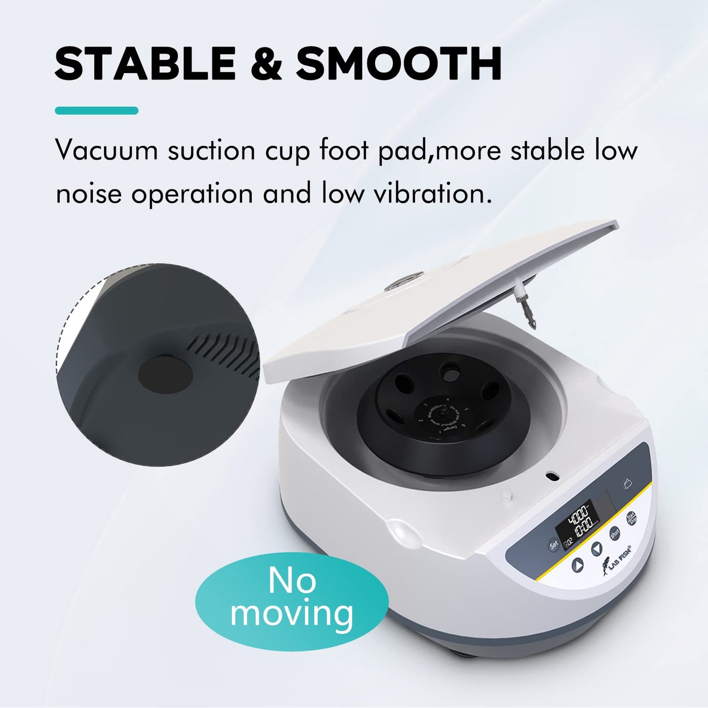 LAB FISH Lab Benchtop Centrifuge Machine 8 x 2ml/5ml/10ml/15ml Capacity Test Tubes,Low Speed 500-5000r/min,Max 3074xg RCF