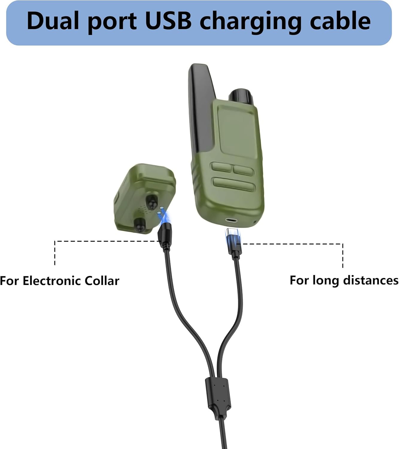 Vanjua 2-in-1 Charger for Delupet/Yawpet/Jugbow Dog Training Collar and Remote, USB C and Magnetic Bark Collar Charging