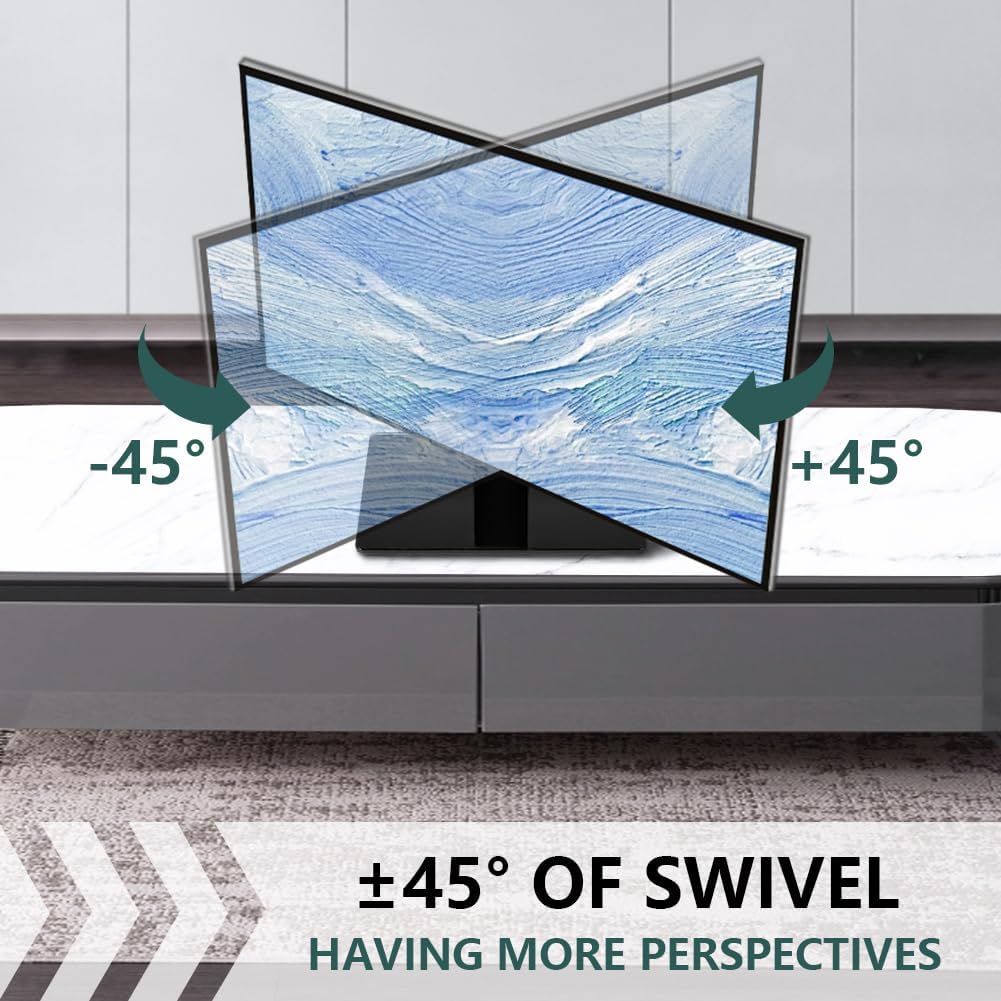 BFTOU 13"43" 4 77lbs Universal TV Stand for TVs Swivel Level Height Adjustable Table Top TV Mount Stand Holds up