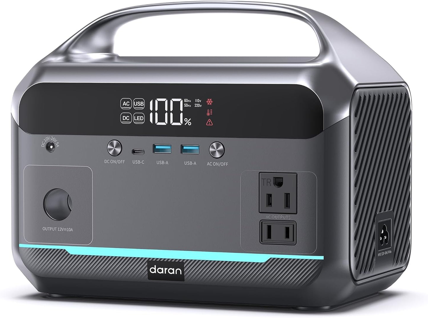 Portable Power Station, 288Wh LiFePO4 Battery Backup w/ 2× 350W (600W Surge) 110V Pure Sine Wave AC Outlets, Solar Generator for Home Backup, CPAP, RV, Camping, Off-Grid & Emergency Power