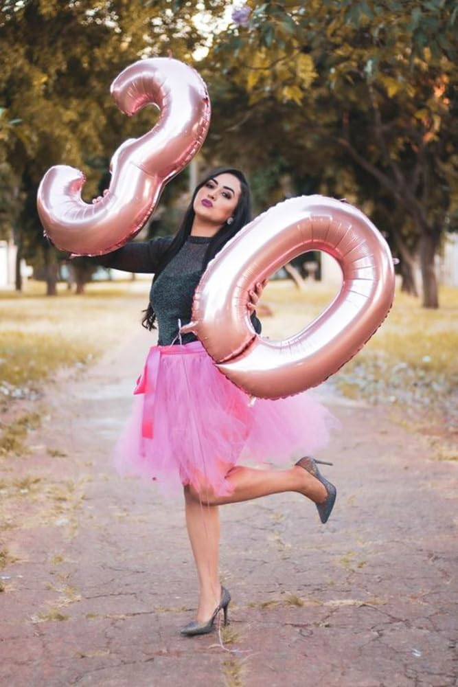 Pearl Pink Huge Number 30 Balloon - 40 Inch Birthday Decoration for 30th Anniversary Celebrations