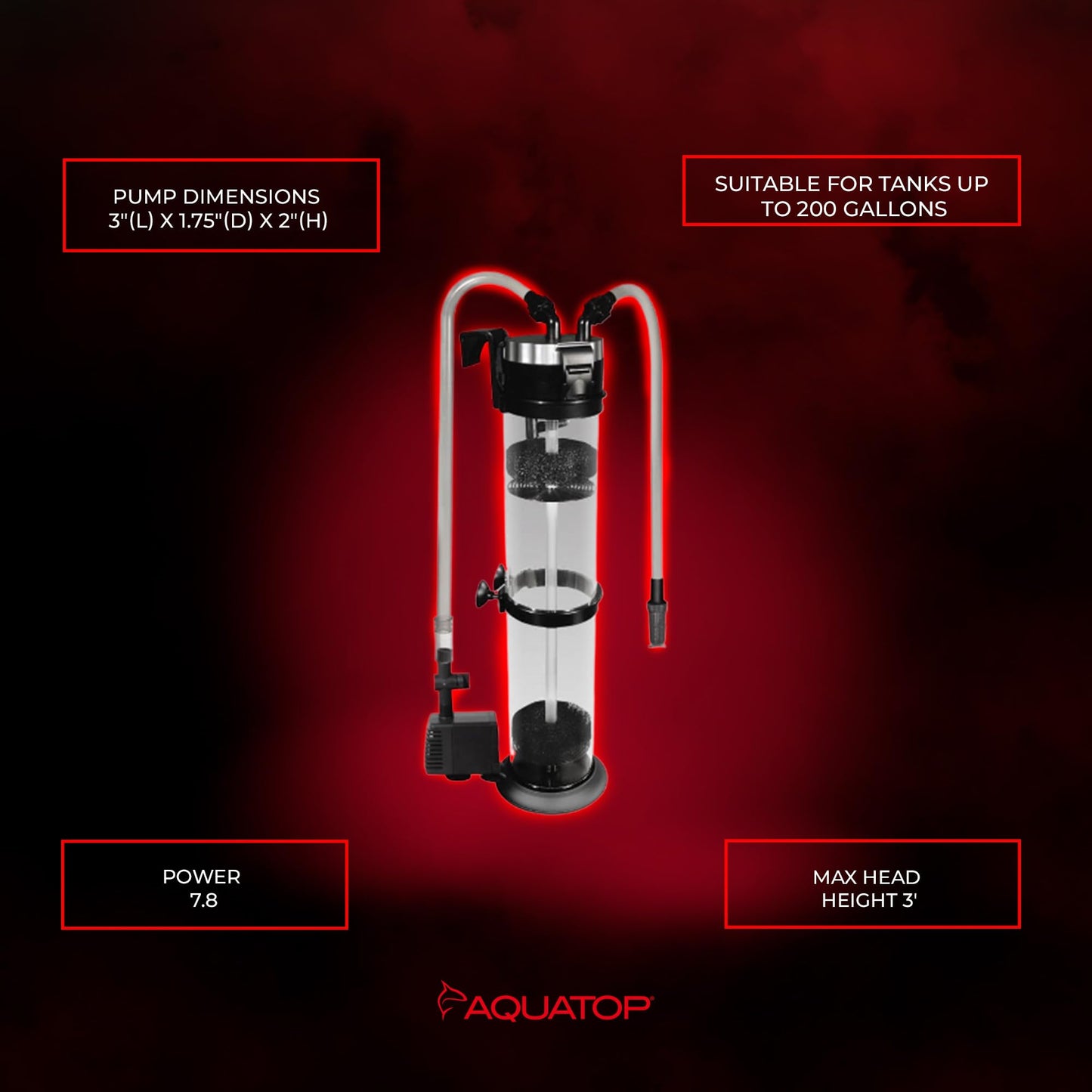 AQUATOP MR-30 Media Reactor – 152 GPH Up-Flow Filtration System – with Pump, Tubing & Mount – for Saltwater or Freshwater Aquariums – Sump or Hang-On Setup