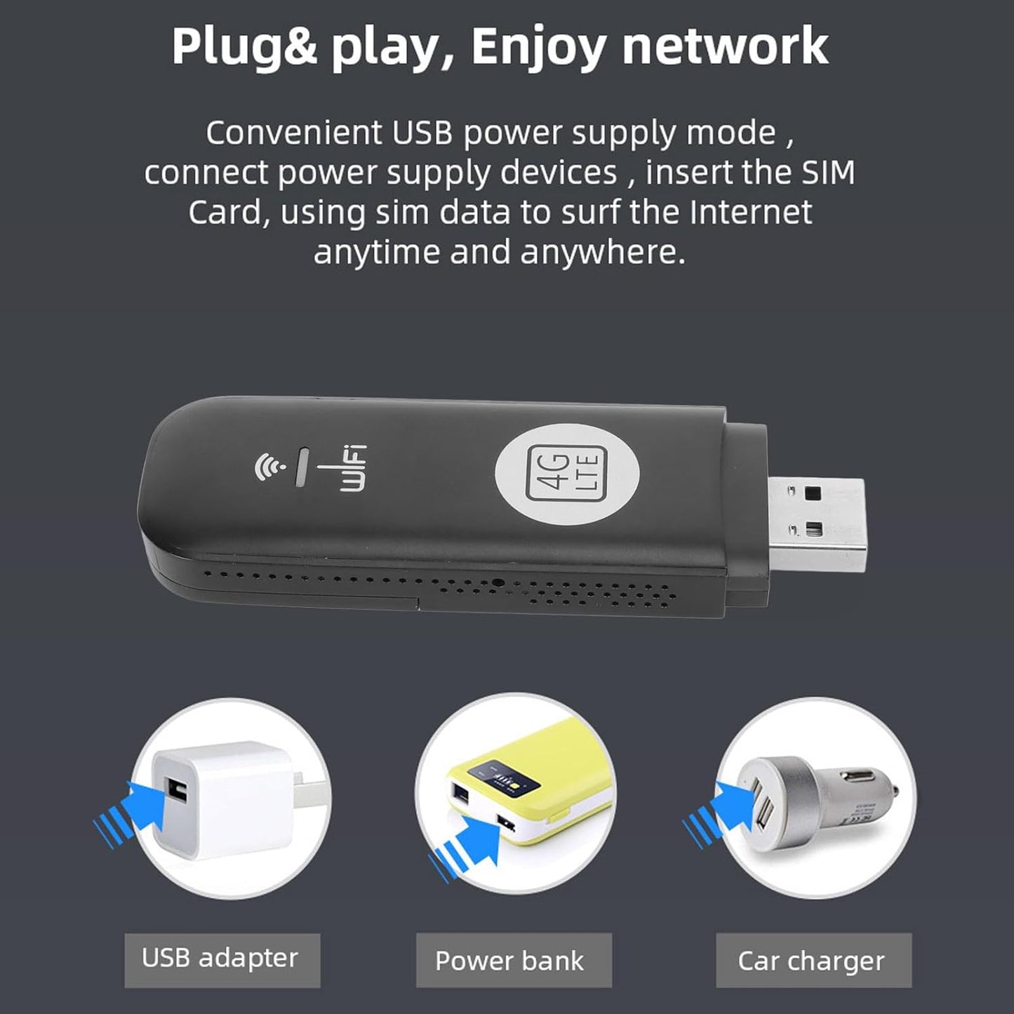 VBESTLIFE 4G 150Mbps 8 LTE USB WiFi Dongle, Mobile Hotspot Router, High Speed Users Sharing Portable Modem Device