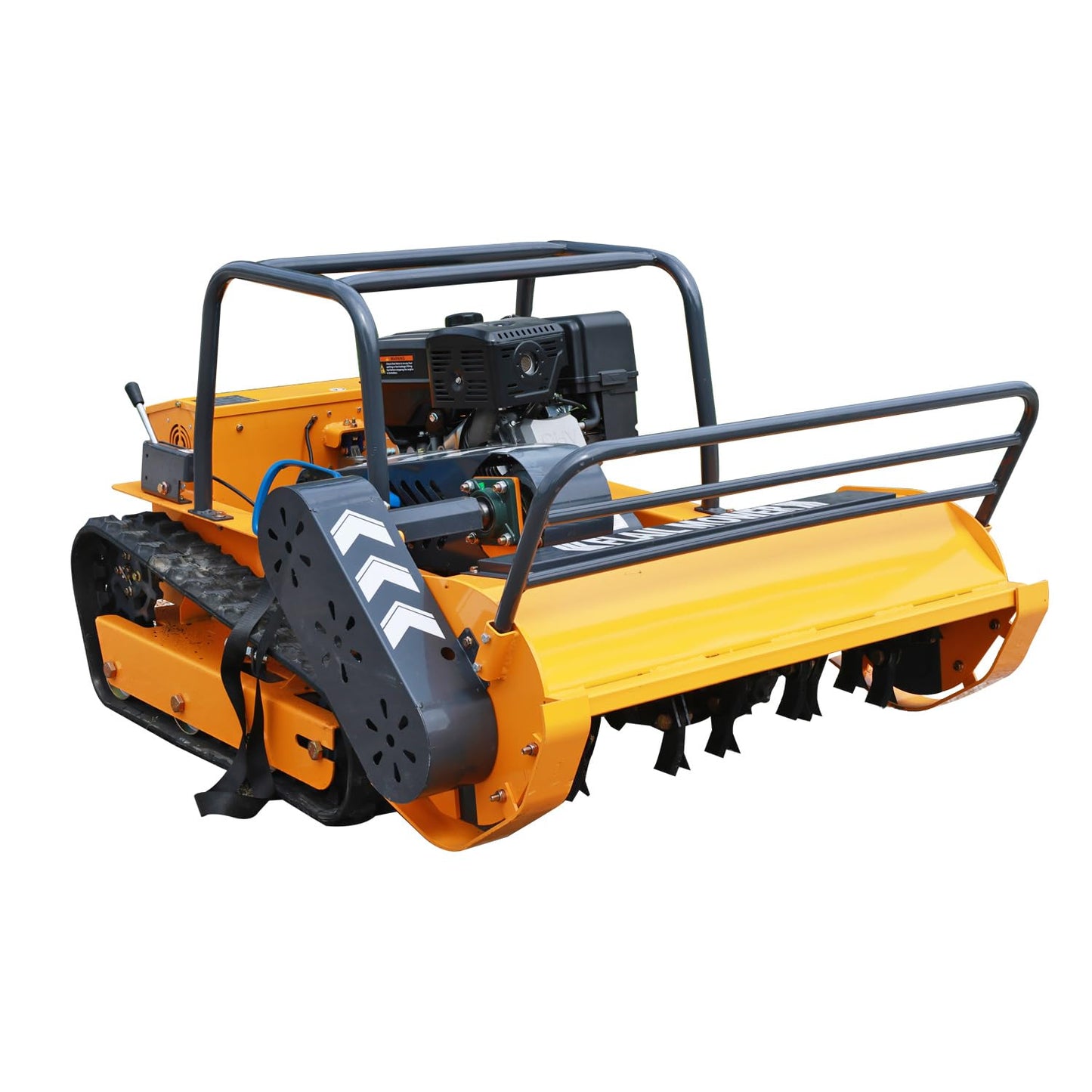 Remote Control Flail Mower with 459cc High-Power Engine | 39.4" Hybrid Commercial Crawler | Conquers 55° Slopes & Rugged Terrain | Gas-Electric Lawn Mower for Steep Hills & Tough Landscapes
